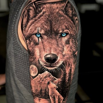 tatouage loup