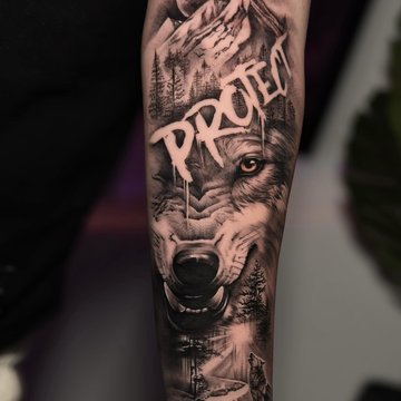 tatouage loup
