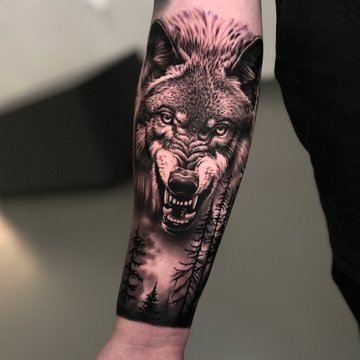 tatouage loup