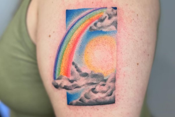 tatouage arc-en-ciel